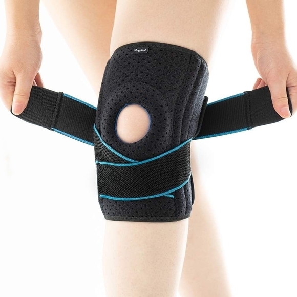 2x Unisex Fitnus Knee Brace Compression Sleeve Adjustable Athletes Knee Support - Picture 1 of 5